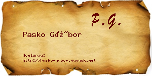 Pasko Gábor névjegykártya